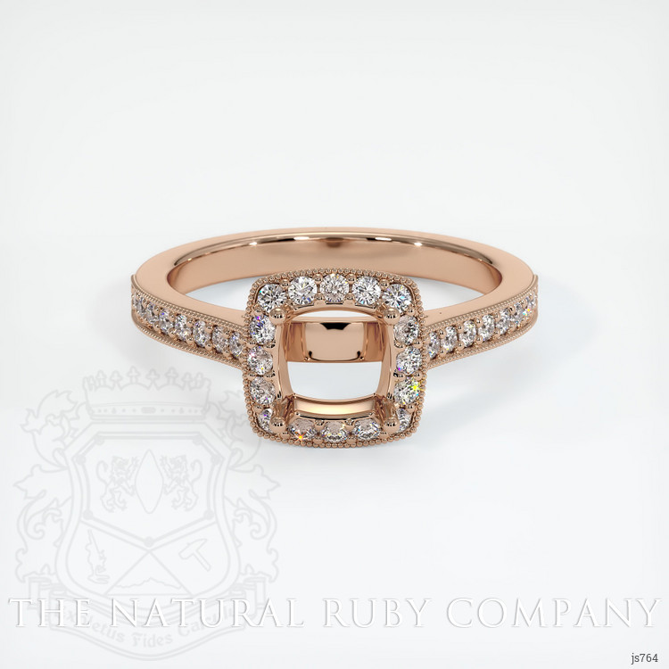 18K Rose Gold Pave Ring Setting