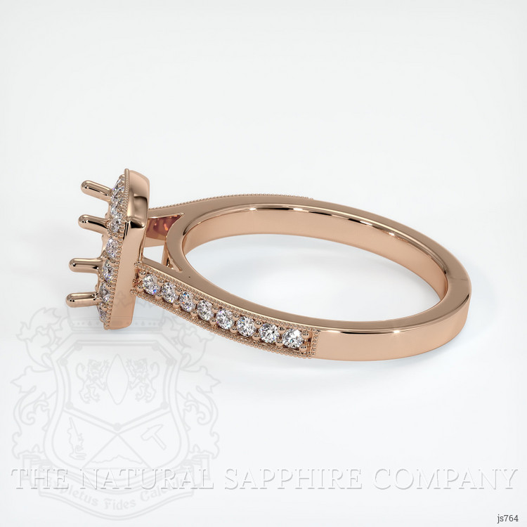 18K Rose Gold Pave Ring Setting