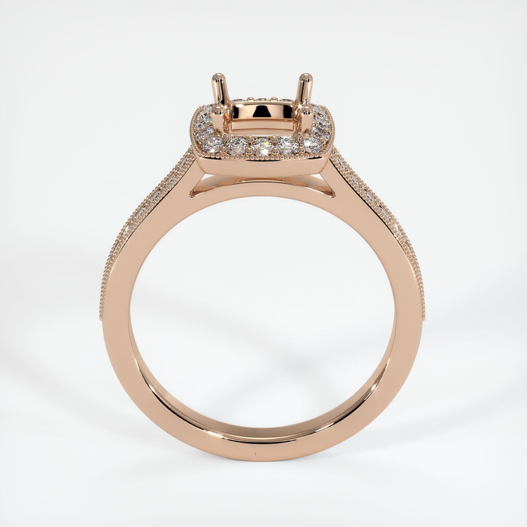 18K Rose Gold Pave Ring Setting