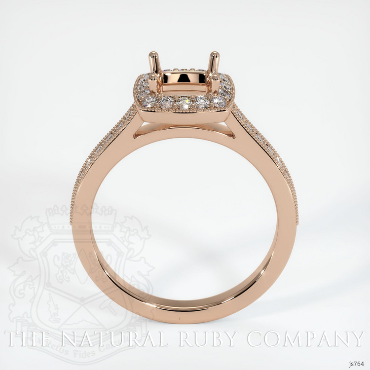18K Rose Gold Pave Ring Setting