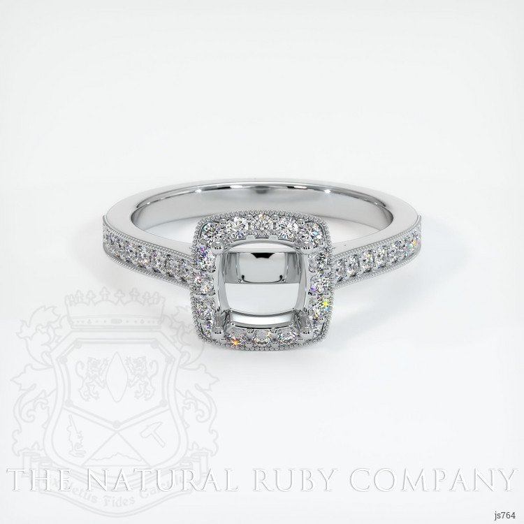 14K White Gold Pave Ring Setting