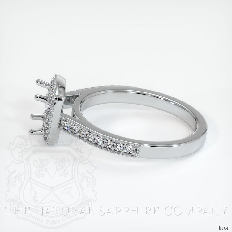 14K White Gold Pave Ring Setting