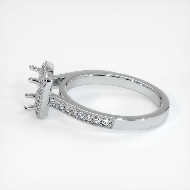 14K White Gold Pave Ring Setting