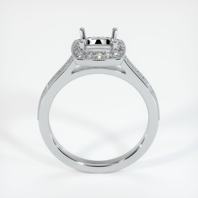 14K White Gold Pave Ring Setting