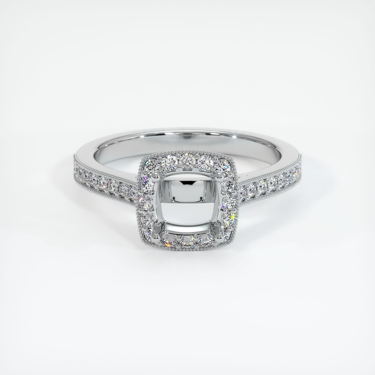 18K White Gold Pave Ring Setting