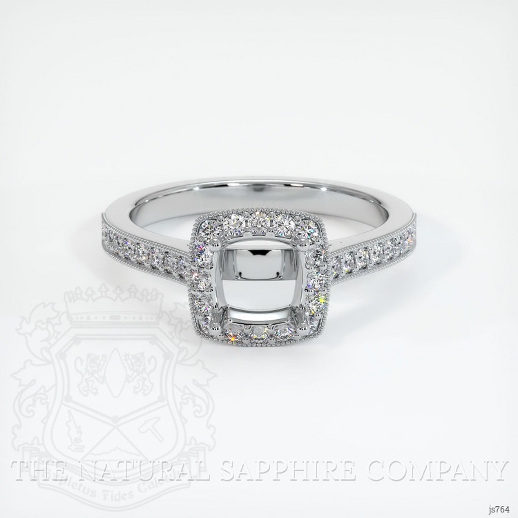 18K White Gold Pave Ring Setting