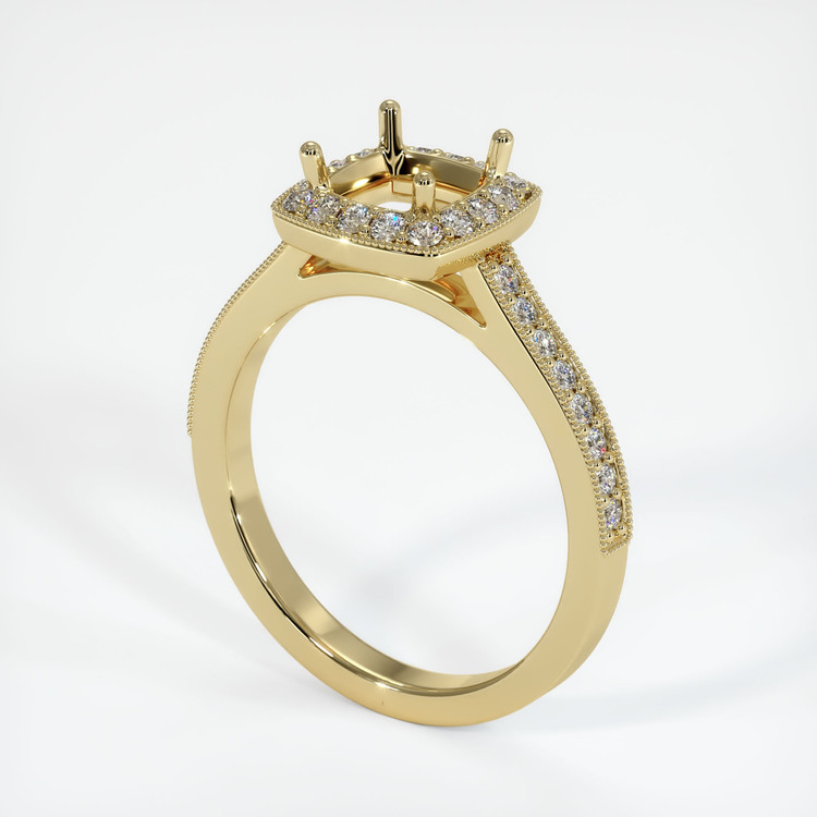 14K Yellow Gold Pave Ring Setting