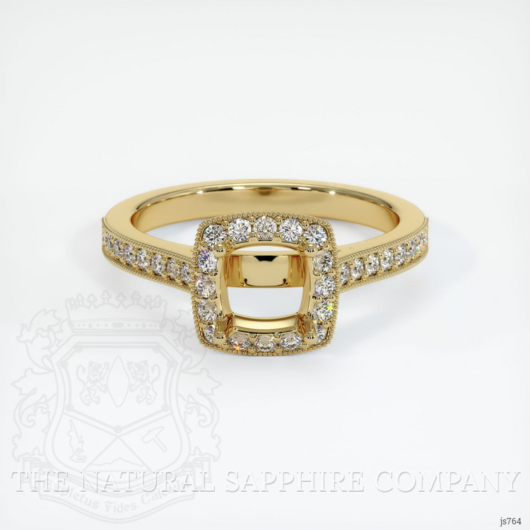 14K Yellow Gold Pave Ring Setting