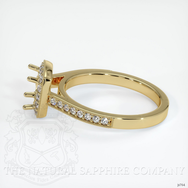 14K Yellow Gold Pave Ring Setting