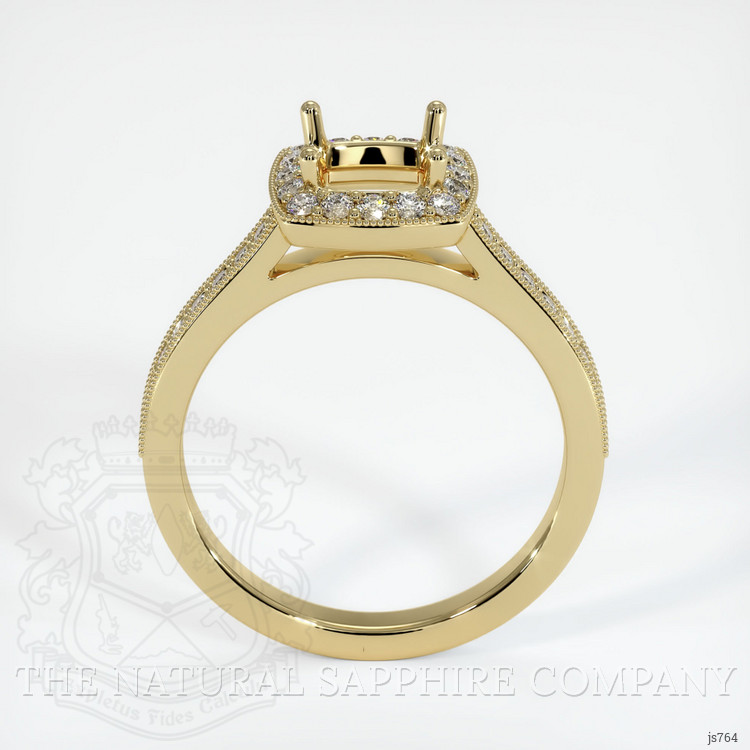 14K Yellow Gold Pave Ring Setting