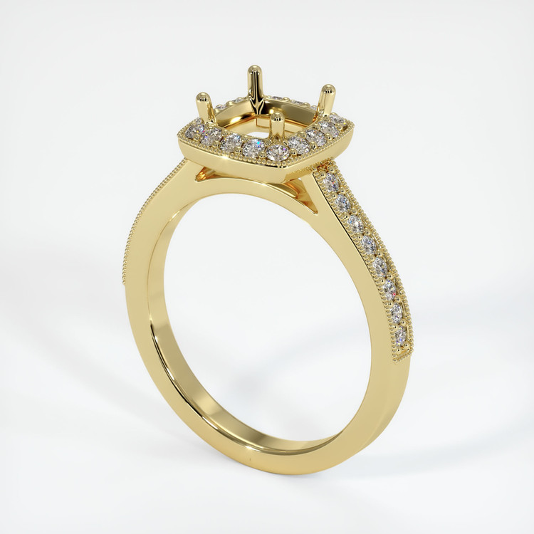 18K Yellow Gold Pave Ring Setting