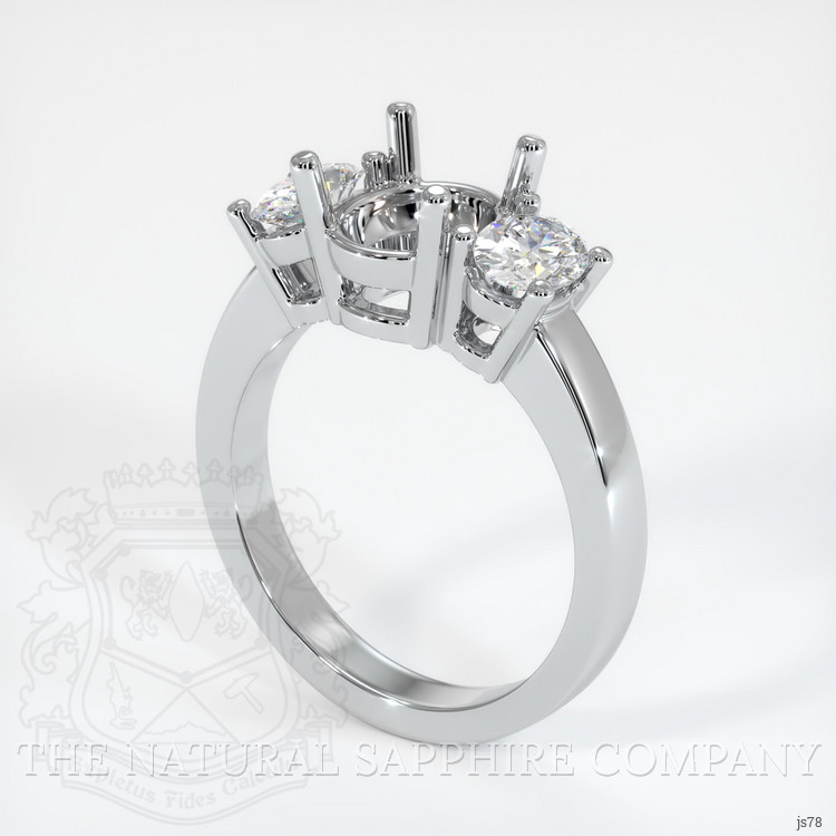 Platinum 950 Three Stone Ring Setting