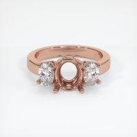 14K Rose Gold Three Stone Ring Setting Image