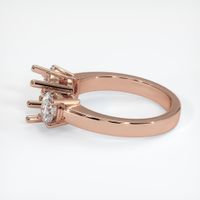 14K Rose Gold Three Stone Ring Setting Image