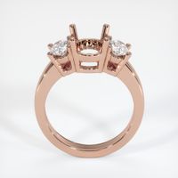 14K Rose Gold Three Stone Ring Setting Image