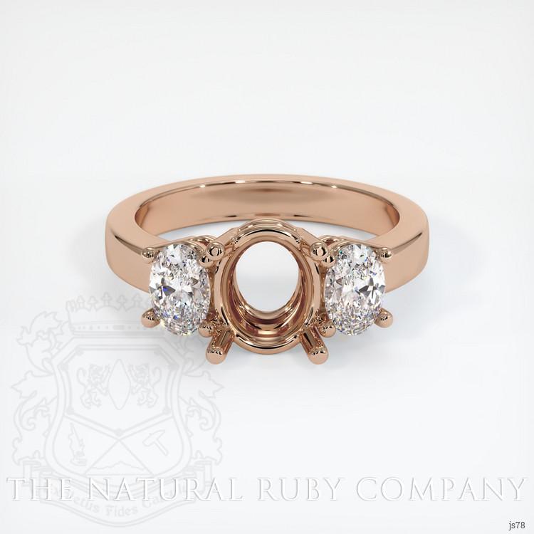 18K Rose Gold Three Stone Ring Setting