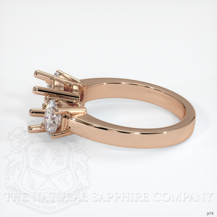 18K Rose Gold Three Stone Ring Setting