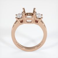 18K Rose Gold Three Stone Ring Setting Image