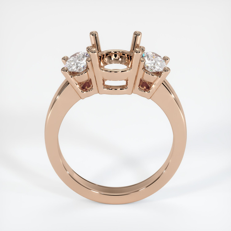18K Rose Gold Three Stone Ring Setting