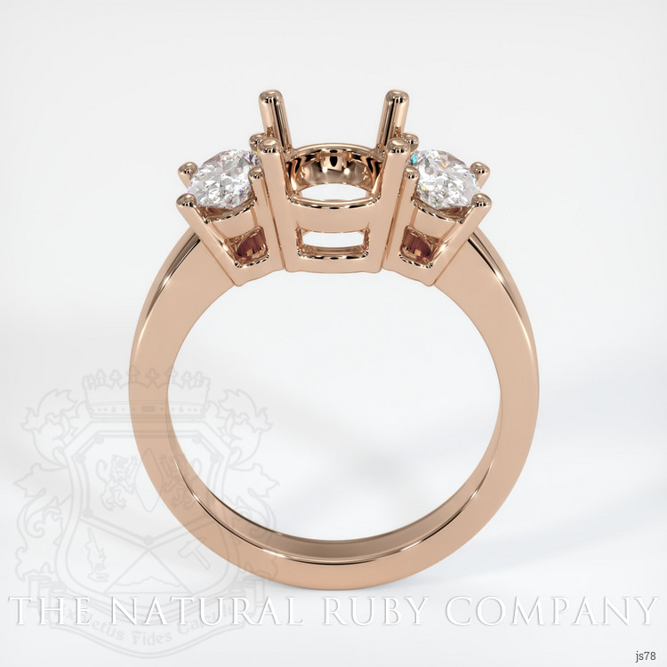 18K Rose Gold Three Stone Ring Setting