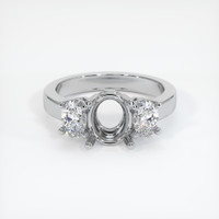 10K White Gold Three Stone Ring Setting Image