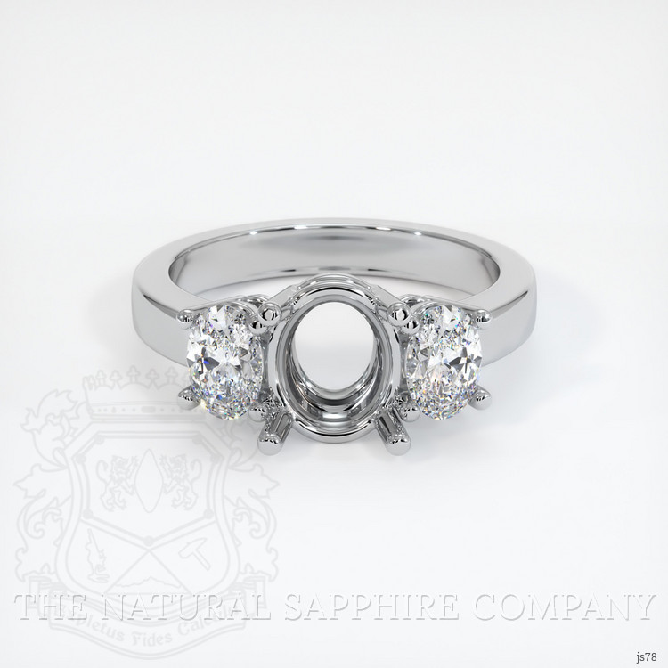 10K White Gold Three Stone Ring Setting