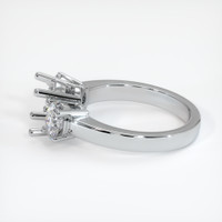 10K White Gold Three Stone Ring Setting Image