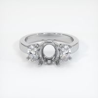 14K White Gold Three Stone Ring Setting Image