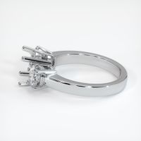 14K White Gold Three Stone Ring Setting Image