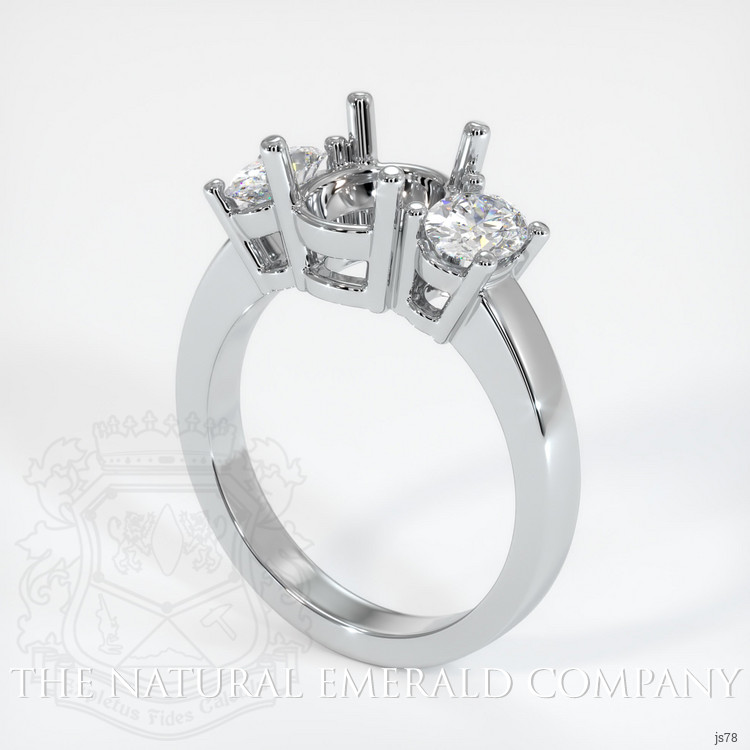 18K White Gold Three Stone Ring Setting