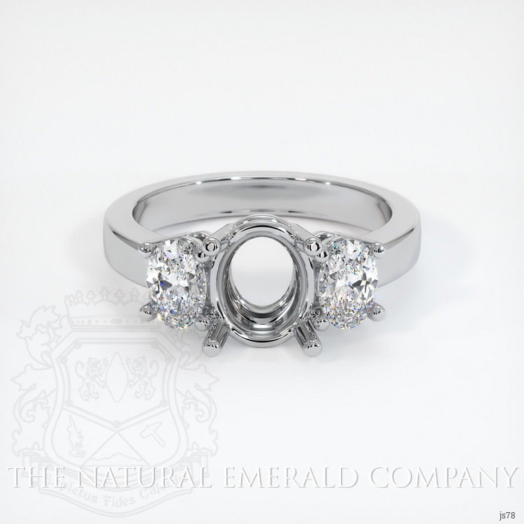 18K White Gold Three Stone Ring Setting