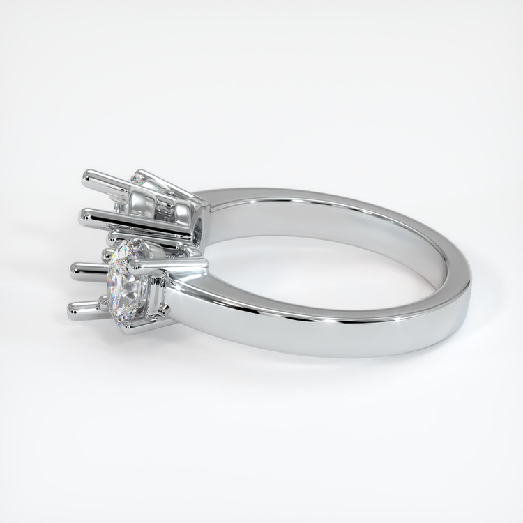 18K White Gold Three Stone Ring Setting