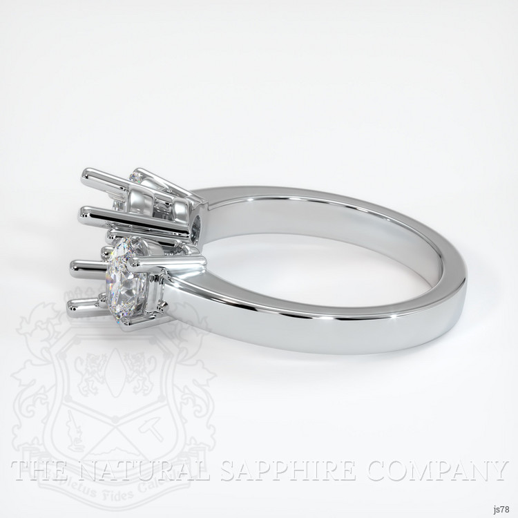 18K White Gold Three Stone Ring Setting