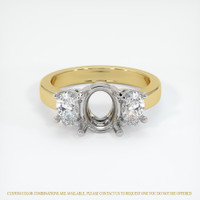 14K White & Yellow Three Stone Ring Setting Image
