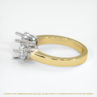 14K White & Yellow Three Stone Ring Setting Image