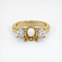 10K Yellow Gold Three Stone Ring Setting Image