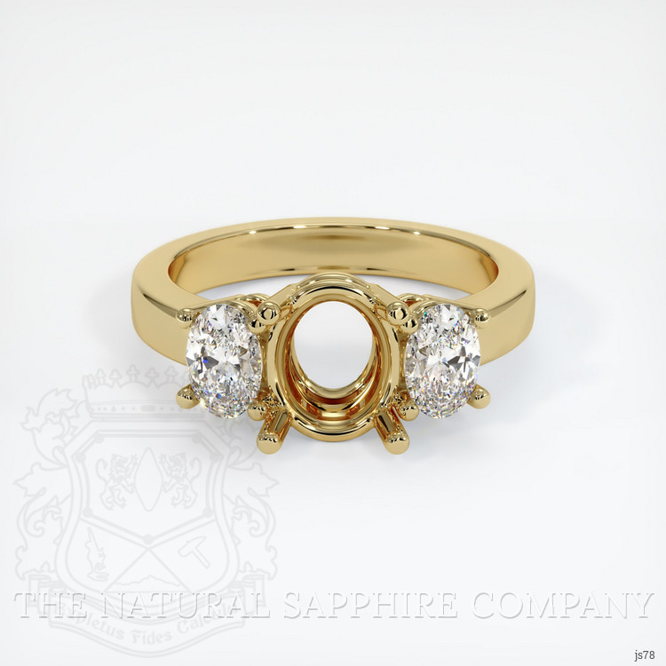 10K Yellow Gold Three Stone Ring Setting
