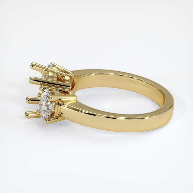 10K Yellow Gold Three Stone Ring Setting
