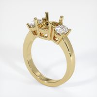 14K Yellow Gold Three Stone Ring Setting Video