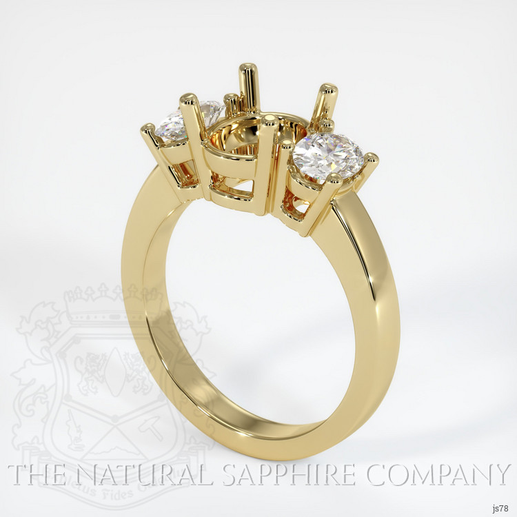 14K Yellow Gold Three Stone Ring Setting
