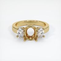 14K Yellow Gold Three Stone Ring Setting Image