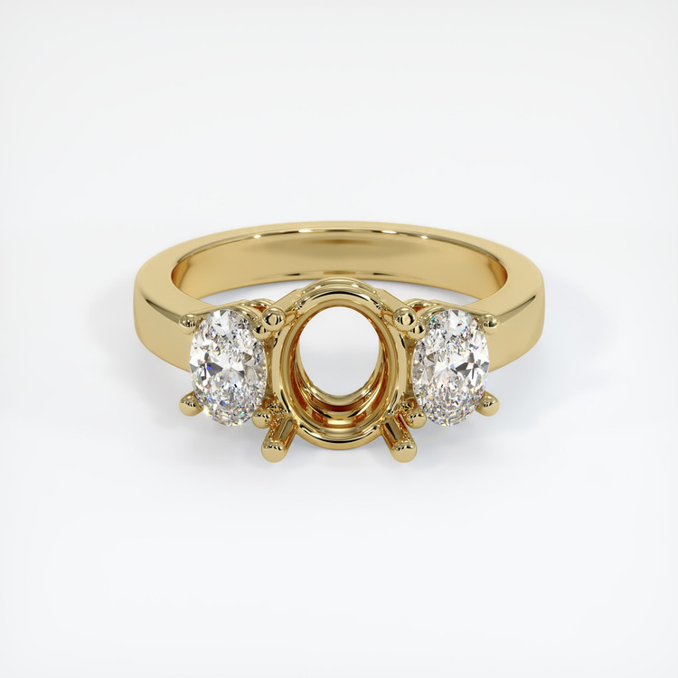 14K Yellow Gold Three Stone Ring Setting