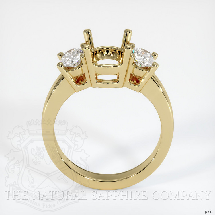 14K Yellow Gold Three Stone Ring Setting