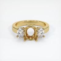 18K Yellow Gold Three Stone Ring Setting Image