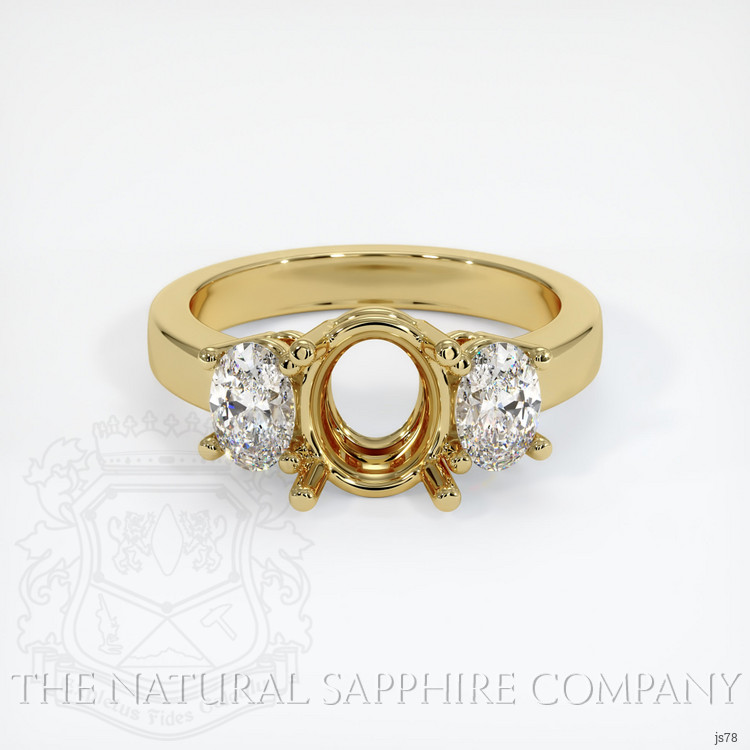 18K Yellow Gold Three Stone Ring Setting