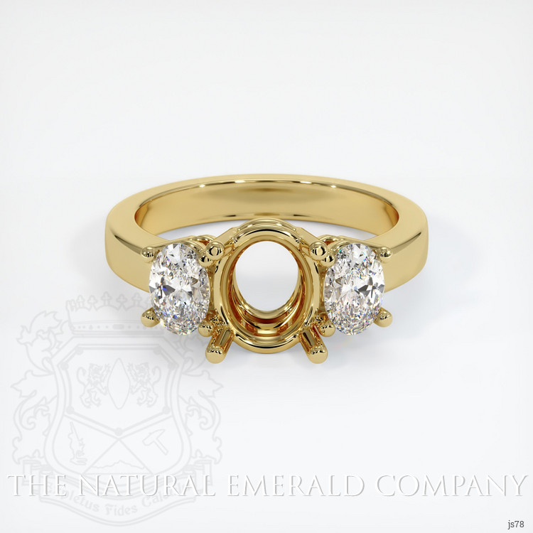 18K Yellow Gold Three Stone Ring Setting