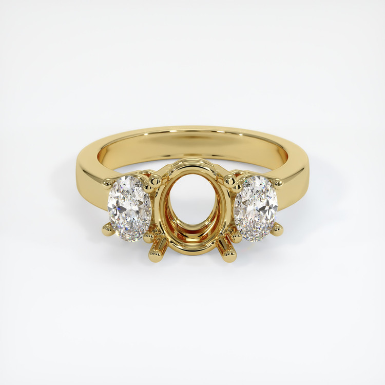 18K Yellow Gold Three Stone Ring Setting