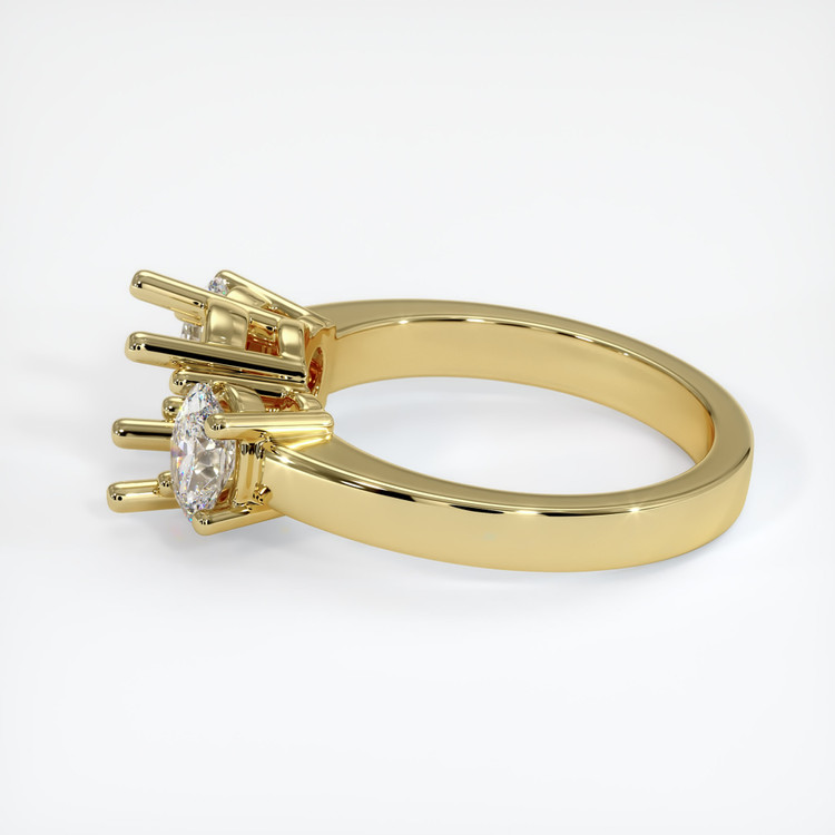 18K Yellow Gold Three Stone Ring Setting