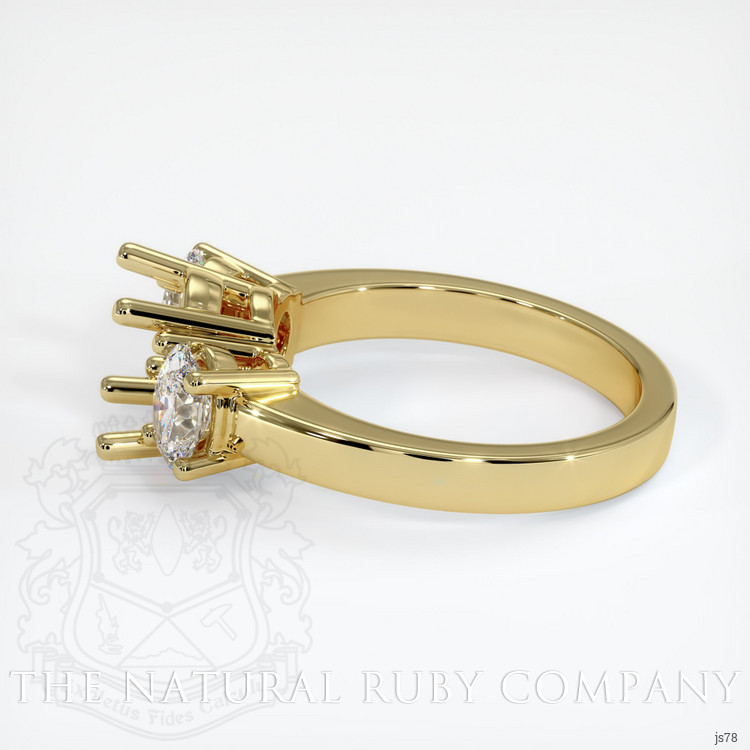 18K Yellow Gold Three Stone Ring Setting