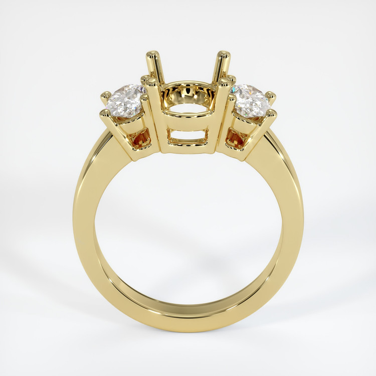 18K Yellow Gold Three Stone Ring Setting
